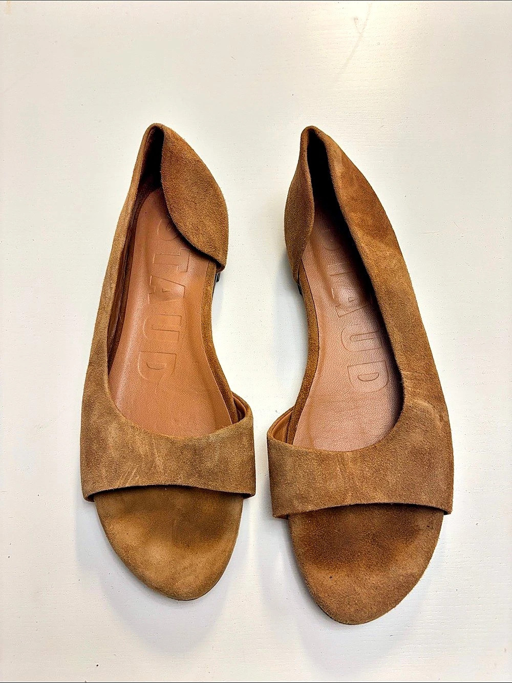 Staud Suede Open Toe flats in Brown EU 39